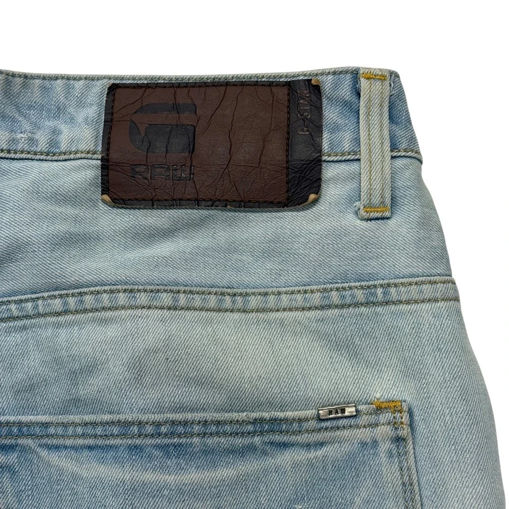 G-Star Raw Arc 3D Slim Distressed Light Wash Twisted‎ Leg Jeans Mens 36 x 32